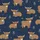Highland Cow Lover: Shaggy Fur Calves Yellow Bows Thistle Navy Blue Speckle Item Satin Pajamas Set - 9