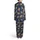 Highland Cow Lover: Shaggy Fur Calves Yellow Bows Thistle Navy Blue Speckle Item Satin Pajamas Set - 3