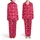 Repeating Cherry Red Fuchsia Pink Diagonal Diamond Grid Design, Flat Graphic Cherries & Bows Satin Pajamas Set - 1