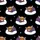 Highland Cow Sleeping Plaid Nightshirt Brown Cow White Pillow Black Blue Stars Satin Pajamas Set - 9