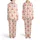 Cowboy Cowgirl Horse Riders Bow Arrows Hearts Cactus HOWDY Pink Off-White Satin Pajamas Set - 1