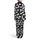 Cat Lovers Outline Feline Black Art Sleepy Poses 'SO COMFY' 'Can't Move' Design Satin Pajamas Set - 3