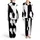 Cat Owner S-Curve Black White White Cat Amber Eyes Black Cat Golden Yellow Eyes Satin Pajamas Set - 1