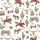 Western Landscape Cowboys Horses Lasso Longhorn Skulls Desert Cactus Wagon Horseshoes Sepia Satin Pajamas Set - 9
