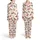 Dachshunds All-Over Print: Tan Chocolate Reddish-Brown Dogs, Hearts Flowers Bows Berets Satin Pajamas Set - 1