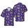 Hawaiian Crawfish Mardi Gras Pattern: Deep Purple, Yellow, Lime Green Stars & Beads Design Short-sleeve Hawaiian Shirt - 1