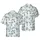 Hummingbird Lover Black Outline Dynamic Flight White Fabric Texture Seamless Hawaiian Print Short-sleeve Hawaiian Shirt - 1