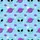 Hawaiian Cosmic Sky Light Blue Alien Heads Purple Planet High Contrast Repeat Short-sleeve Hawaiian Shirt - 7