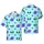 Hawaiian Cosmic Sky Light Blue Alien Heads Purple Planet High Contrast Repeat Short-sleeve Hawaiian Shirt - 1