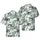 Great White Shark Coral Monochromatic High Contrast Full Coverage Tropical Textile Design Short-sleeve Hawaiian Shirt - 1