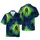 Sasquatch Hawaiian Pattern: Dark Blue Yellow Green Teal Pine Trees, Starry Night Glow Short-sleeve Hawaiian Shirt - 1