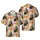 Grim Reaper Pizza Slice Tropical Pattern: Topping Mosaic Design - Black White Red Green Short-sleeve Hawaiian Shirt - 1