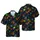 Glowing Neon Outline Black Cats Jack-O'-Lanterns Hawaiian Spiderweb Star Cross Pattern Short-sleeve Hawaiian Shirt - 1