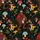Bigfoot Forager Hawaiian Mushroom Fern Autumn Foliage Deep Black Botanical Print Short-sleeve Hawaiian Shirt - 7