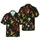 Bigfoot Forager Hawaiian Mushroom Fern Autumn Foliage Deep Black Botanical Print Short-sleeve Hawaiian Shirt - 1