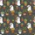 Potted Succulent Ghosts Tropical Print: Charcoal Star & Cross Mosaic Botanical Short-sleeve Hawaiian Shirt - 7
