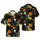Black Cat Face Jack-o'-Lantern Hawaiian Grunge Mosaic Graveyard Bats Crosses Short-sleeve Hawaiian Shirt - 1