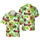 Red Fire Truck American Flag Grille Hawaiian Hibiscus Bird of Paradise Pineapple Palm Frond Short-sleeve Hawaiian Shirt - 1
