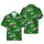 Green Aliens Red Caps Blue Hats Peace Signs Flying Saucers Dense Jungle Monstera Palm Hibiscus Short-sleeve Hawaiian Shirt - 1