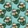 Skull, Sunglasses & Cigar Pattern with Monstera, Palm Leaves, Plumeria, Teal Mosaic Short-sleeve Hawaiian Shirt - 7