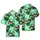 Skull, Sunglasses & Cigar Pattern with Monstera, Palm Leaves, Plumeria, Teal Mosaic Short-sleeve Hawaiian Shirt - 1