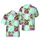 Bigfoot Tropical Hawaiian Scene: Sasquatch Surfing Ocean Wave Hibiscus Flamingo Palm Short-sleeve Hawaiian Shirt - 1
