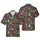 Cartoon Reindeer Brown Red Nose Candy Cane Sled Handstand Poinsettia Christmas Tree Snowflake Print Short-sleeve Hawaiian Shirt - 1