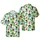 Bigfoot Surfing Christmas Pattern: Hawaiian Waves, Reindeer, Palms & Snowflakes Short-sleeve Hawaiian Shirt - 1