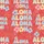 ALOHA ALOHA ALOHA Hawaiian Pattern, Bubbly Retro Letters, Hibiscus Starbursts, Red Leaf Short-sleeve Hawaiian Shirt - 7