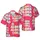 ALOHA ALOHA ALOHA Hawaiian Pattern, Bubbly Retro Letters, Hibiscus Starbursts, Red Leaf Short-sleeve Hawaiian Shirt - 1
