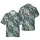 ALOHA Bubbly Text, Hibiscus & Star Accents – Pastel Aqua Charcoal Leaf Design Short-sleeve Hawaiian Shirt - 1