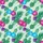 Hawaiian Hibiscus Fuchsia Blue Purple Floral Green Monstera Star Motif Short-sleeve Hawaiian Shirt - 7