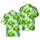 ALOHA Summer Green Pineapple Orange Script Palm Leaf Wave Pattern Detail Short-sleeve Hawaiian Shirt - 1