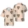 HAWAII MODE ON Toggle Switch Seamless Hawaiian Pattern Light Peach Black White Short-sleeve Hawaiian Shirt - 1