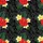Hawaiian Red Hibiscus Yellow Plumeria Dark Green Palm Frond Charcoal Black Leaf Pattern Short-sleeve Hawaiian Shirt - 7