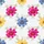 Watercolor Cosmos Hawaiian Pattern - Magenta Pink Purple Blue Yellow Linen Texture Design Short-sleeve Hawaiian Shirt - 7