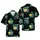 Disc Golf Hawaiian: Black Tropical Basket, Root, Hibiscus & Monstera Fabric Pattern Short-sleeve Hawaiian Shirt - 1
