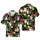 Tri-Color Sable Corgi Hawaiian Pattern: Tropical Flowers, Black Botanical Leaves Design Short-sleeve Hawaiian Shirt - 1
