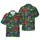 Teal Blue-Green Tiki Masks Flaming Torches Tropical Jungle Pink Hibiscus Aloha Short-sleeve Hawaiian Shirt - 1