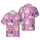 Baby Bunny Hawaiian Rosy Pink Floral Pastel Roses Daisies Carrots Eggs Design Short-sleeve Hawaiian Shirt - 1