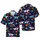 Derby Race Day Tropical: Light Blue Horses, Red Roses, Navy Star Mosaic Short-sleeve Hawaiian Shirt - 1