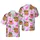 Tabby Cats Sunglasses Surf Beach Pink Hawaiian Flamingo Hibiscus Island Pattern Short-sleeve Hawaiian Shirt - 1