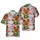 Vegas Casino Tropical Print: Aces Hearts Roulette Dice Cowboy Flamingos Red Gold Green Short-sleeve Hawaiian Shirt - 1