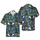 Tropical Mardi Gras Dachshunds: Jester Hats, Masks, Fleur-de-Lis Purple Green Gold Short-sleeve Hawaiian Shirt - 1