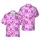 Hawaiian Martini Glass Disco Ball Print Hot Pink Magenta Ruby Red Hearts Sparkle Micro-dots Short-sleeve Hawaiian Shirt - 1