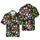 Easter Egg Bunny Hawaiian 8K Textile Pattern – Metallic Gold Text Cocoa Brown Mosaic Short-sleeve Hawaiian Shirt - 1