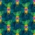 Golden Pineapple Skull, Purple-Pink Sunglasses, Dark Teal Monstera, Green Palm Fronds Short-sleeve Hawaiian Shirt - 7
