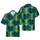 Golden Pineapple Skull, Purple-Pink Sunglasses, Dark Teal Monstera, Green Palm Fronds Short-sleeve Hawaiian Shirt - 1