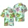Raccoon Surfing Beach Chair Donut Design with Palm Tree Hibiscus Ocean & Island Sky Short-sleeve Hawaiian Shirt - 1