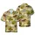 Galloping Racehorses Golden Horseshoes Saguaro Cactus Desert Fabric Print Short-sleeve Hawaiian Shirt - 1